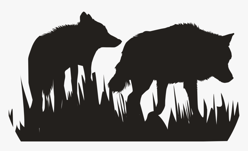 The Call Of The Wild White Fang Vizsla Animal Clip - Gray Wolf Pack Silhouette, HD Png Download