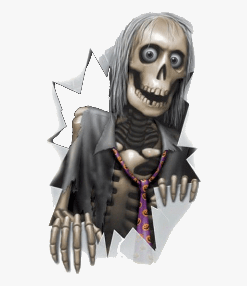 Skeleton Through Window Halloween Transparent Background - Clear Background Halloween Png, Png Download