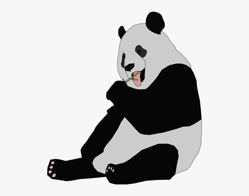 Panda Eating Svg Clip Arts - Giant Panda Clip Art, HD Png Download