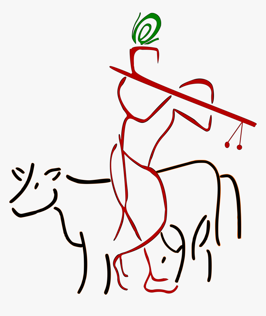 Cow And Krishna Clip Arts - Krishna Janmashtami Png, Transparent Png