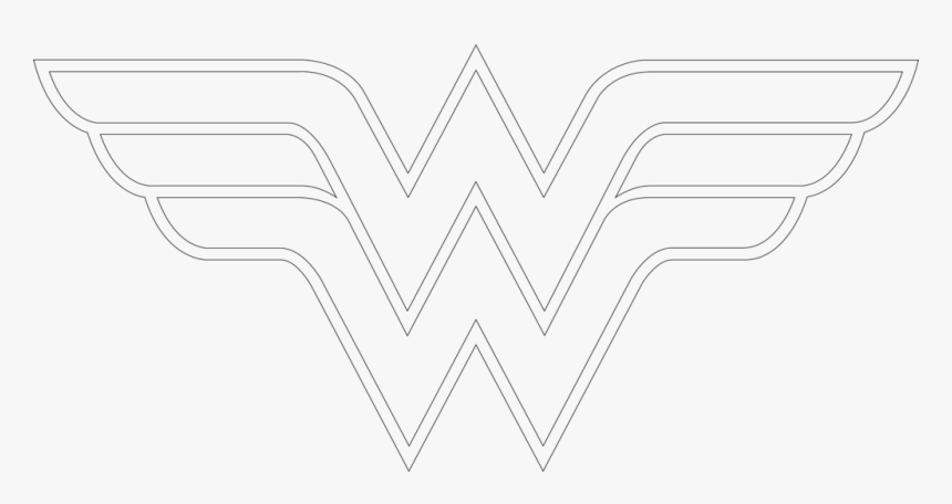 How To Draw Wonder Woman Logo Outline Artsy Wonder - Line Art, HD Png Download