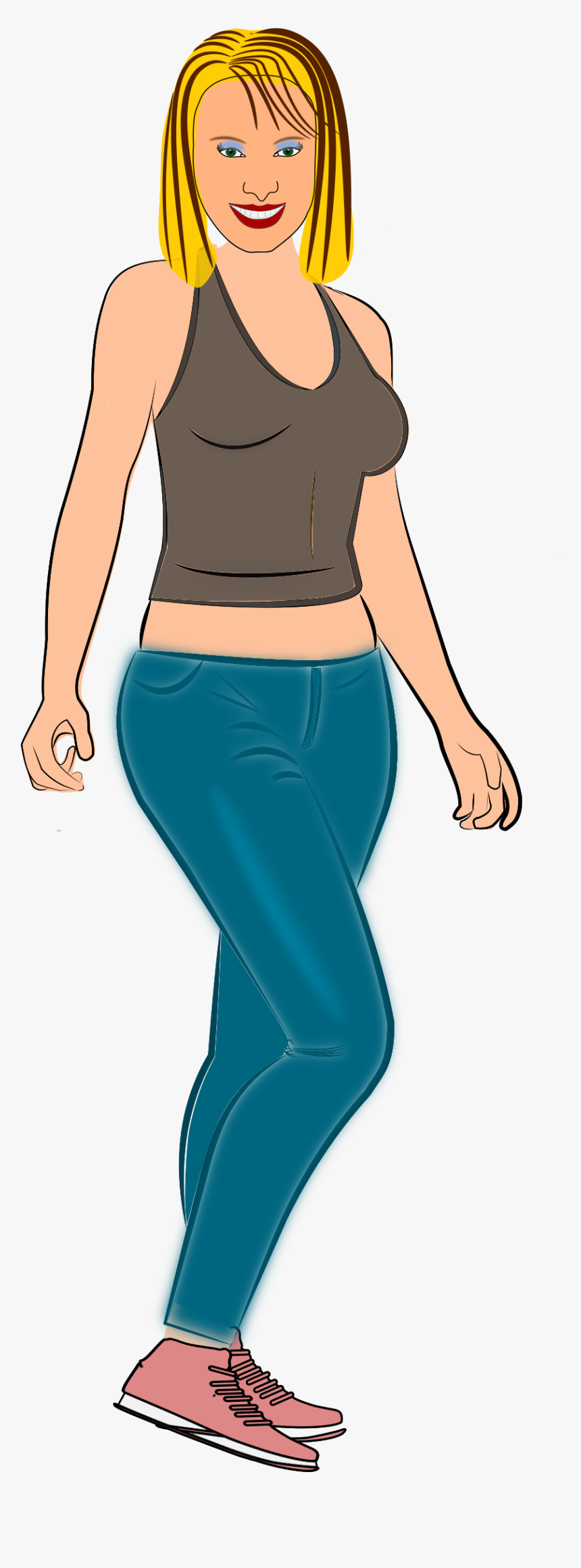 Yoga-pant - Standing Woman Clipart, HD Png Download