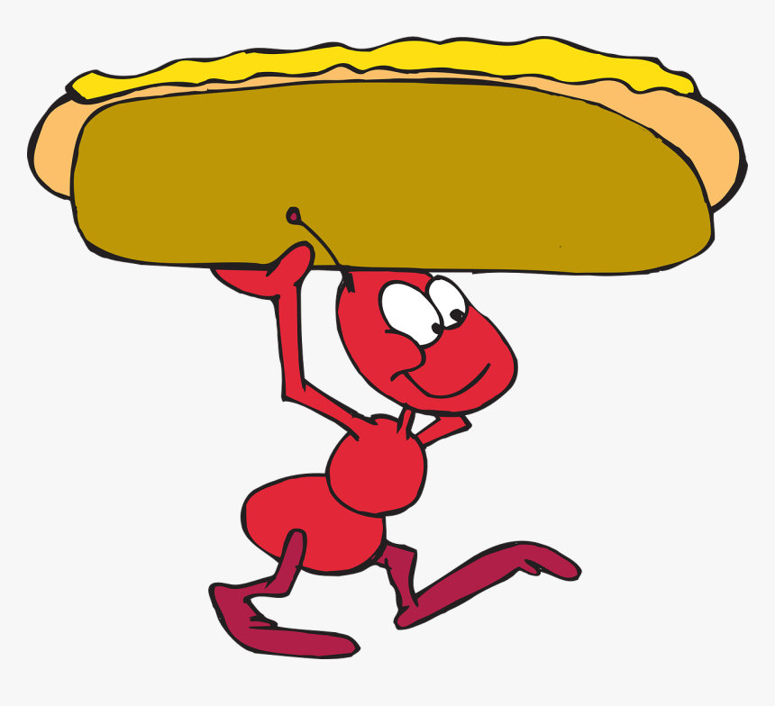 Ant Eating Cliparts - Cartoon Ant With Food, HD Png Download
