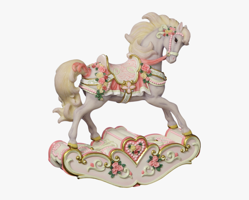 Hearts & Roses Rocking Horse 
 Class Lazyload None - Pretty Carousel Rocking Horse Figurine, HD Png Download