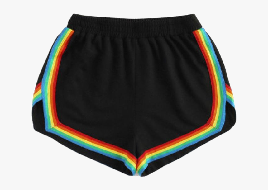 #moodboard #aesthetic #shorts #rainbow #black #niche - Black And Rainbow Shorts, HD Png Download