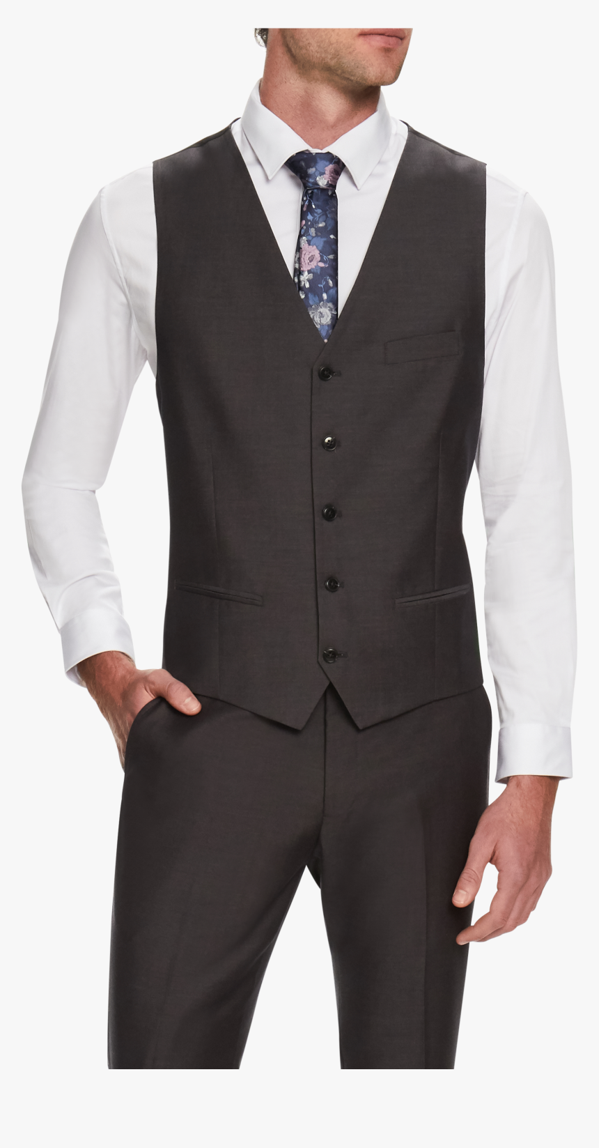 Steel Cavill Textured Waistcoat - Formal Wear, HD Png Download