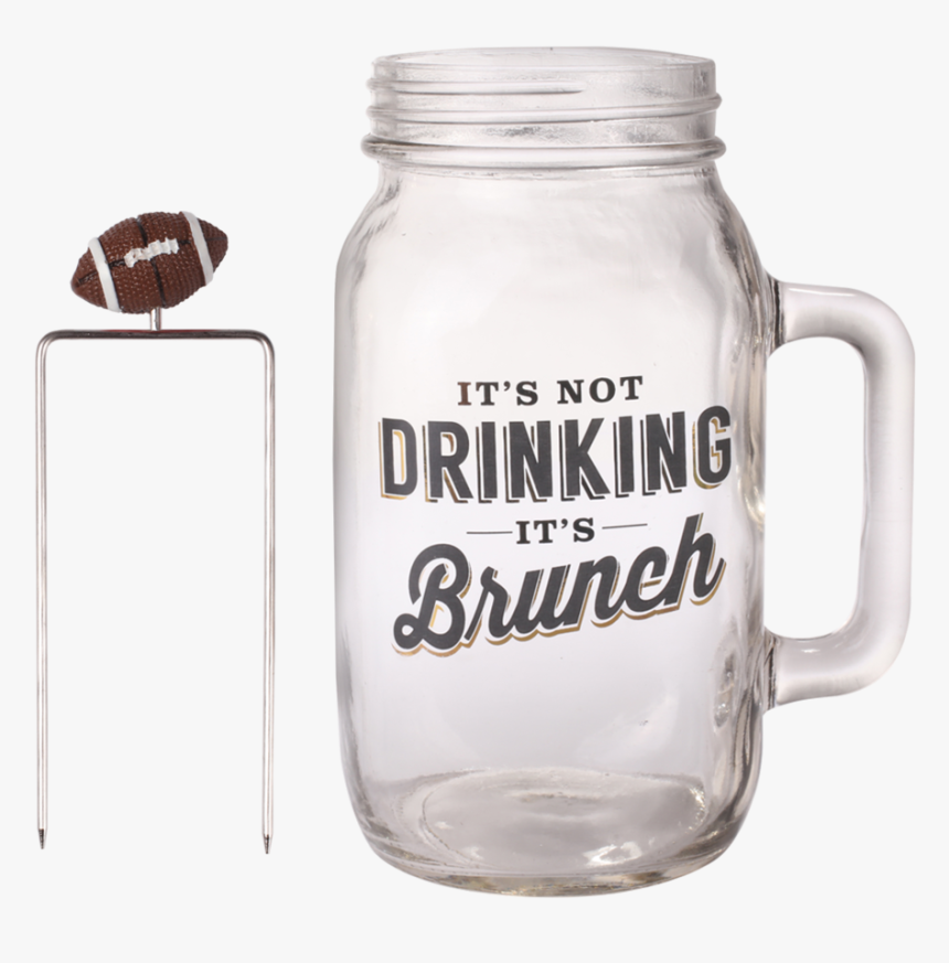 Bloody Mary Mason Jar With Football Skewer - Glass Bottle, HD Png Download