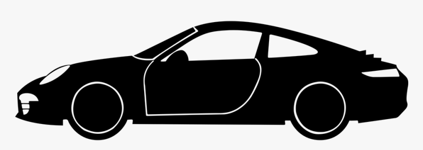Automobile, Car, Drive, Porsche, Silhouette, HD Png Download