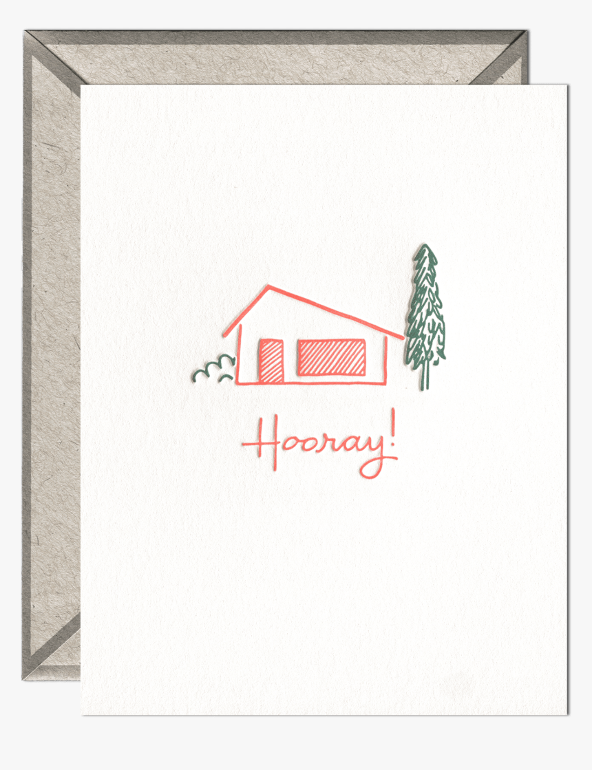 Hooray Home Letterpress Greeting Card With Envelope - Handwritten Happy Birthday Card, HD Png Download
