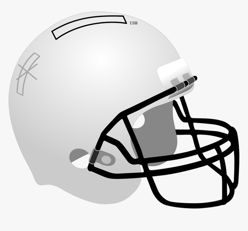 Football Helmet Png Free Download - White Blue Football Helmet, Transparent Png