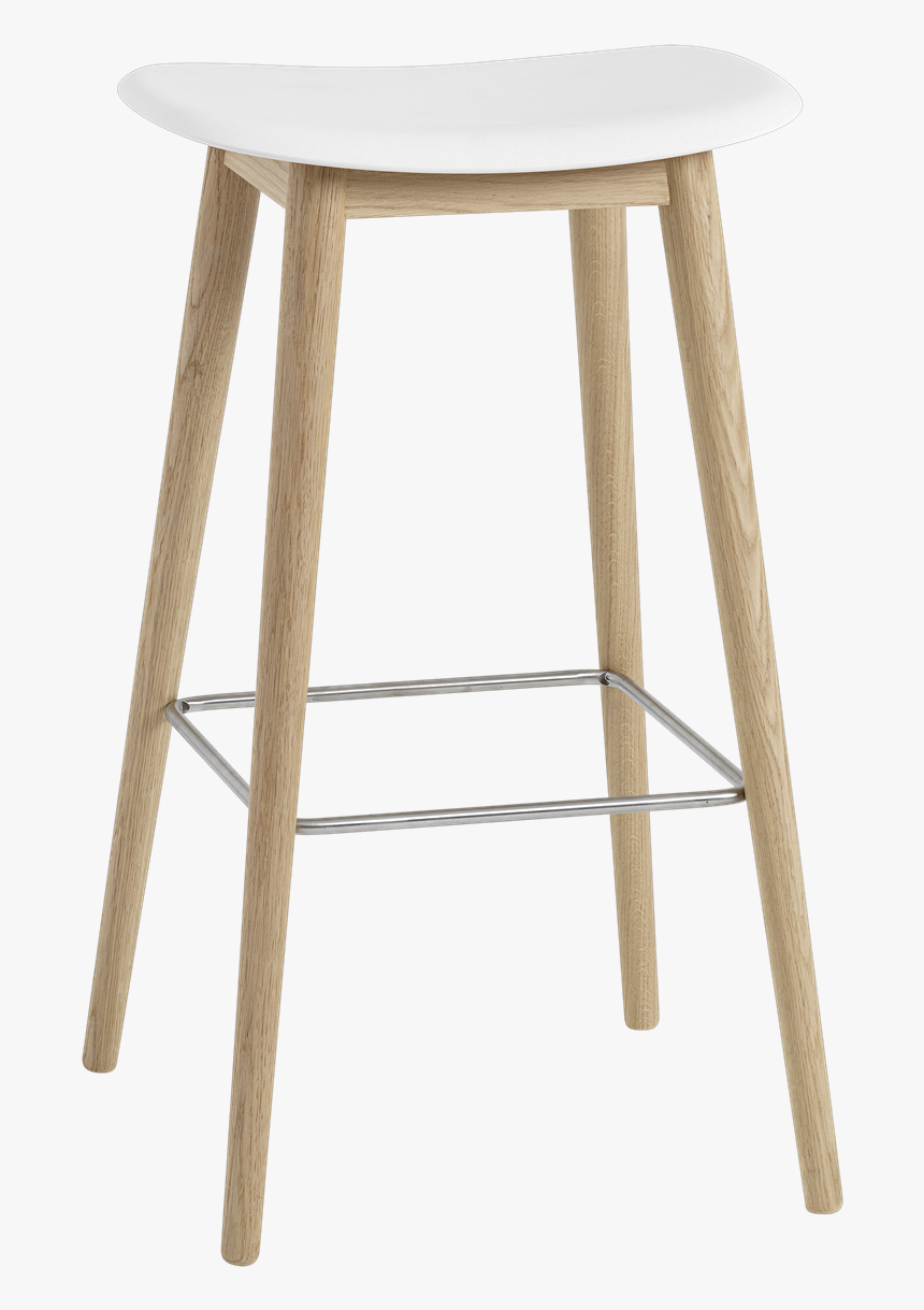 23654 Fiber Bar Stool Wood H75 Whiteoak 1530530622 - White Wood Backless Stools, HD Png Download