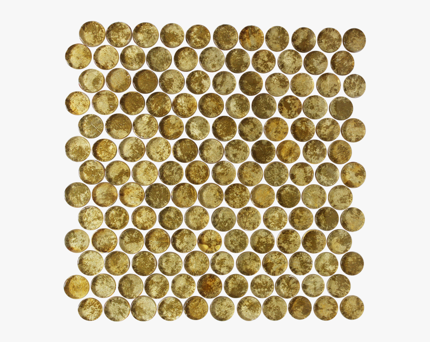 1 Inch Round Patina Bronze Metallic Glass Tile Offset - Geometric Copper Hexagon Border, HD Png Download