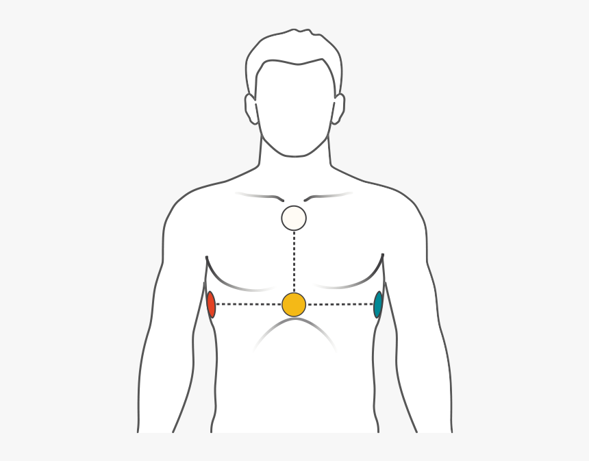 Image Of Position Of Electrodes On Upper Body - Cardiosecur, HD Png Download