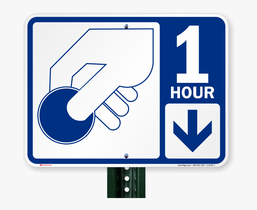 1 Hour Pay Parking Sign With Symbol - Paid Parking Sign, HD Png Download