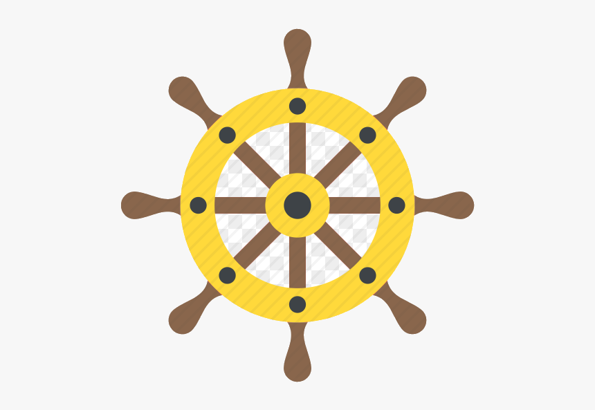 Ship Wheel Boat Captain Rudder Helm Steering Transparent - Wheel Ship Logo Transparent, HD Png Download