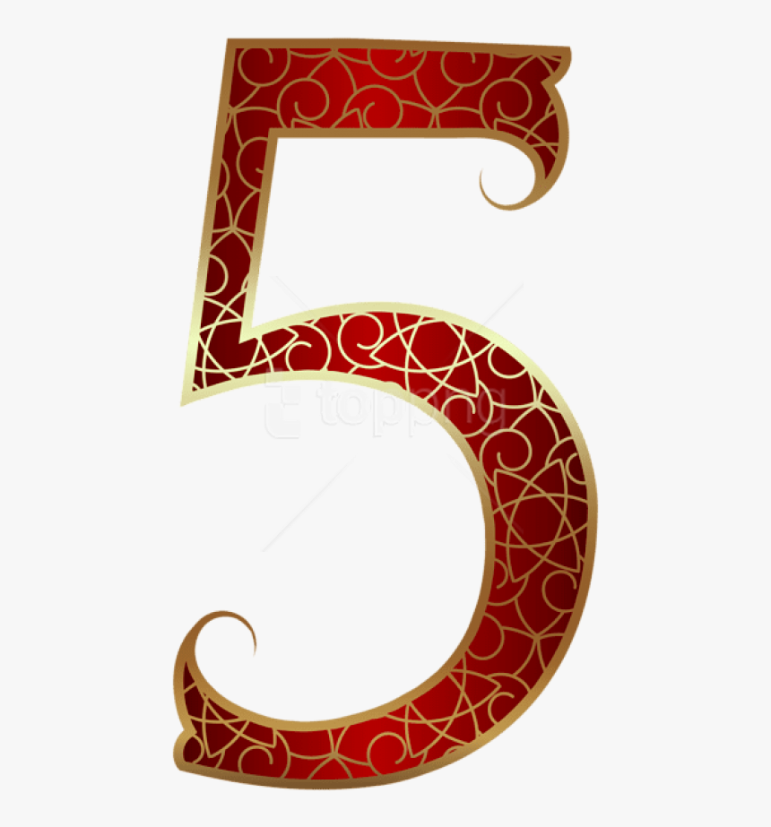 Download Gold Red Number Five Clipart Png Photo - Portable Network Graphics, Transparent Png