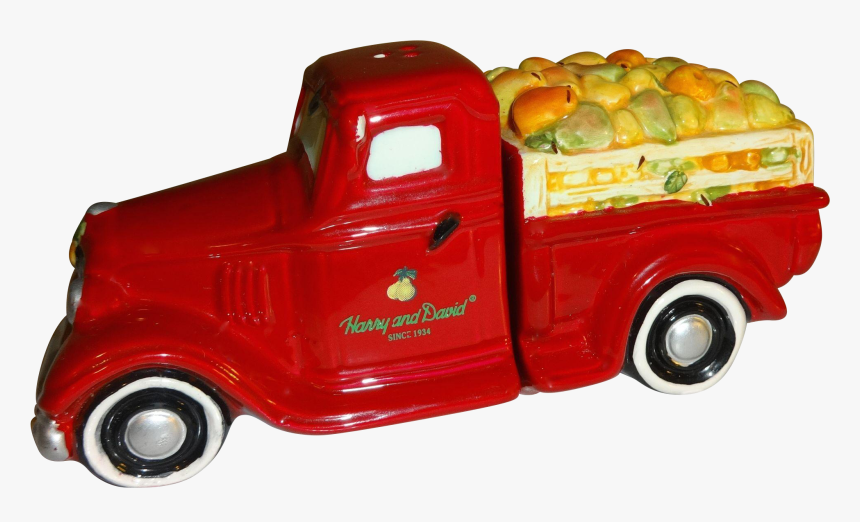 Red Truck Full Of Pears Salt And Pepper Shakers - Pickup Truck, HD Png Download
