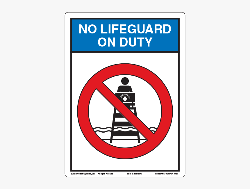 Clarion No Lifeguard On Duty Signs Come In Several - Boeing 767 Cockpit Door, HD Png Download