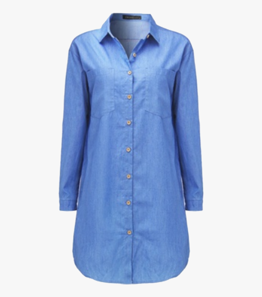 Denim Shirts Png Photo Background - J Crew Women's Blue Button Up Dress, Transparent Png