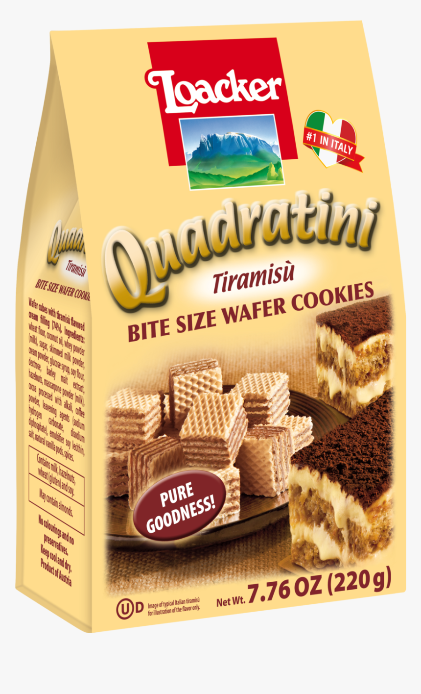 Loacker Tiramisu Quadratini, - Loacker Quadratini Tiramisu Wafer 125 Gm, HD Png Download