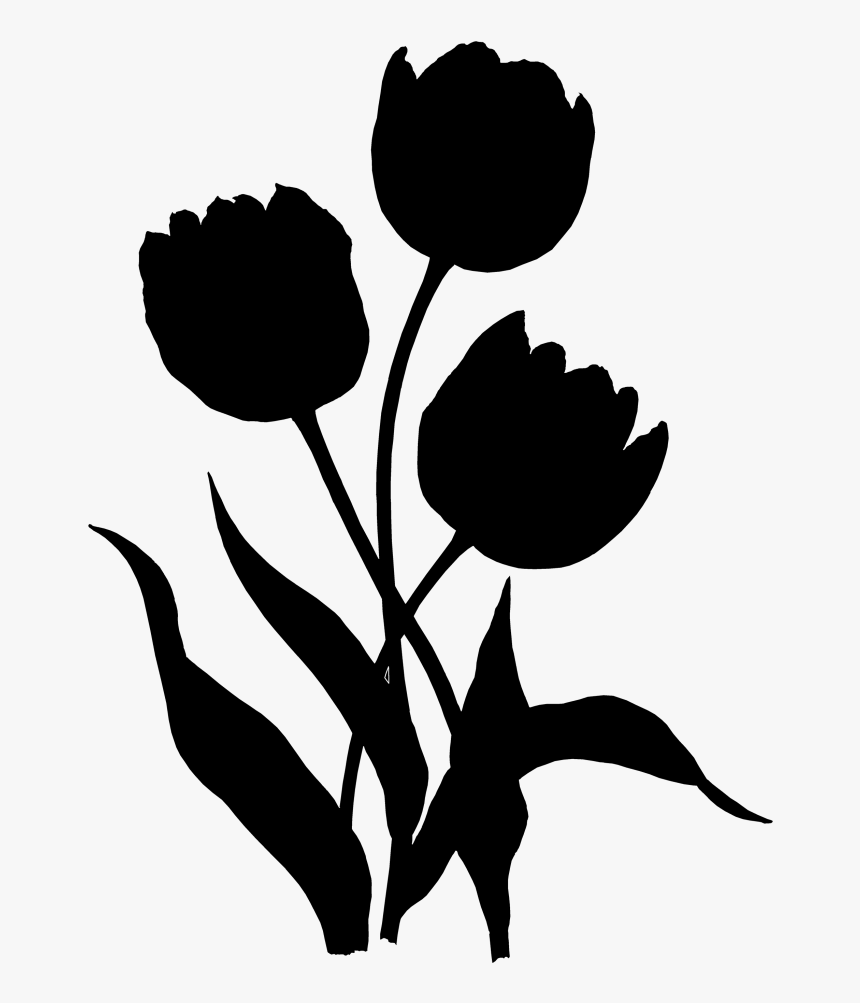 Tulip Rose Family Clip Art Plant Stem Leaf - Tulp Silhouette Png, Transparent Png