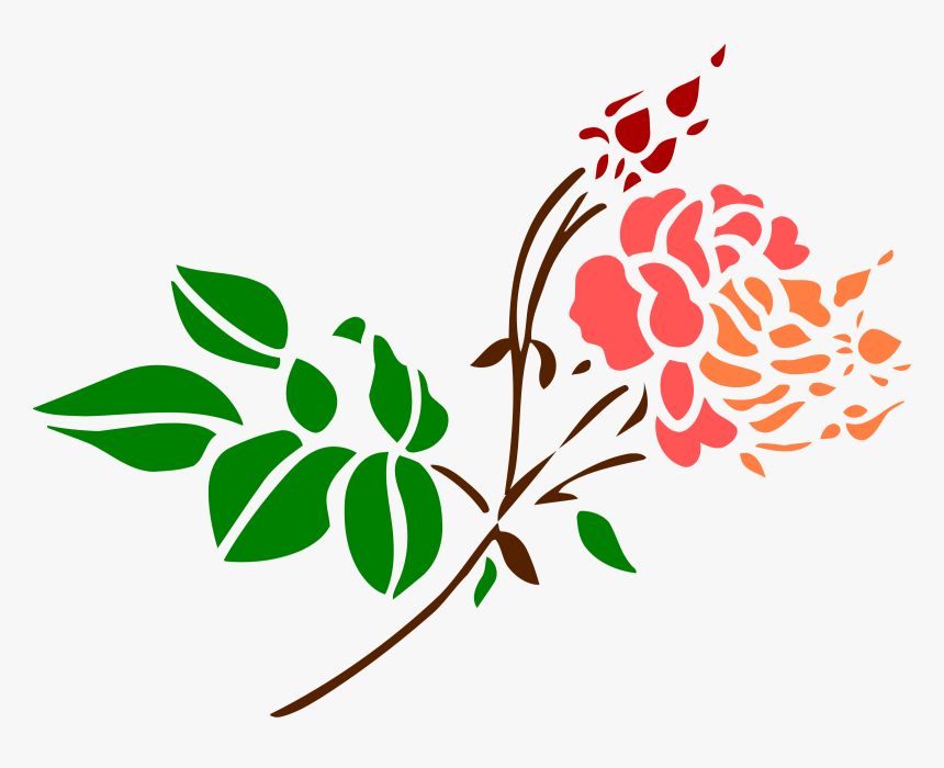 Stylised Rose 4 Clip Arts - Line Art Design Color, HD Png Download