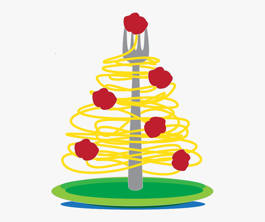 Spaghetti Meatballs Meal - Spaghetti Christmas Tree, HD Png Download