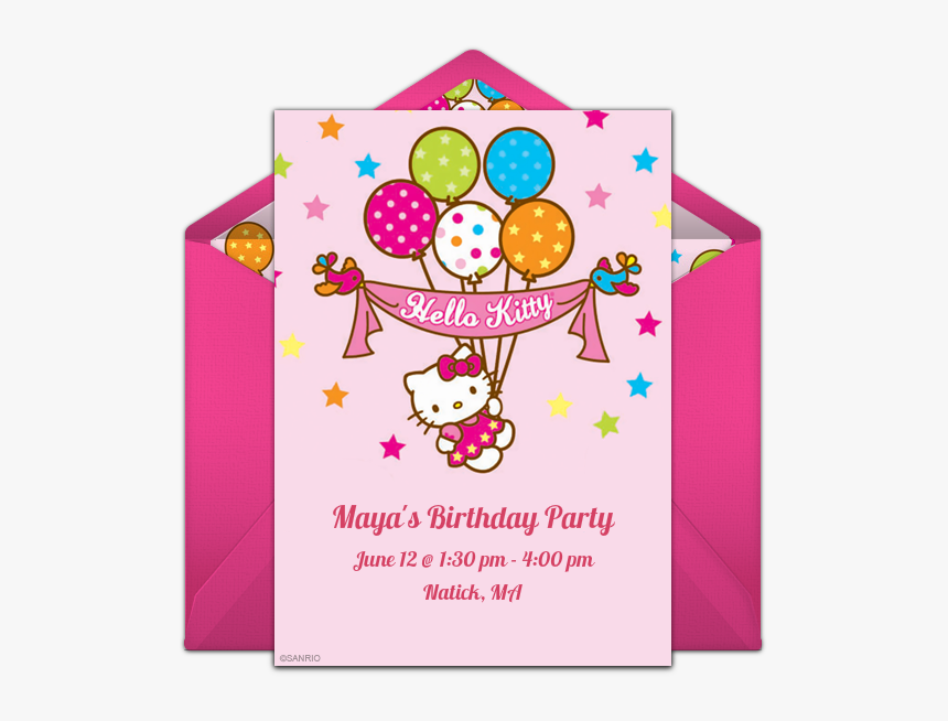 Hello Kitty Birthday Invitations, HD Png Download