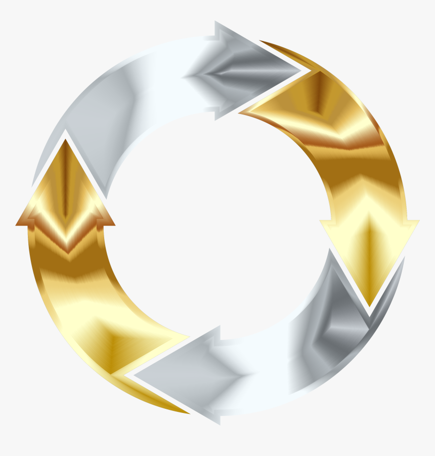 Gold And Silver Circular Arrows Clip Arts - Gold And Silver Png, Transparent Png
