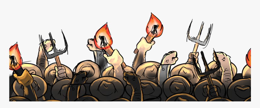 My Fist Sketch For The Angry Mob Of Medieval Farmers - Angry Mob Cartoon Png, Transparent Png