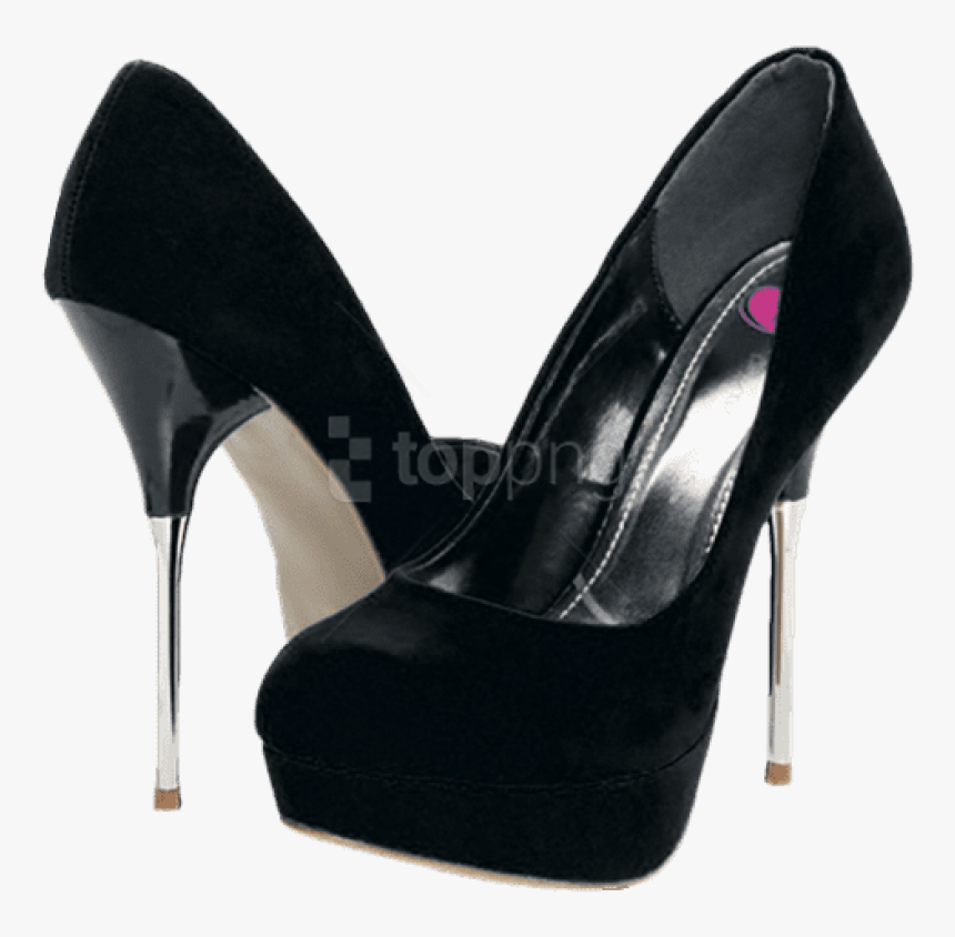 Download Black Plush Clipart Transparent Background - Black High Heels Png, Png Download