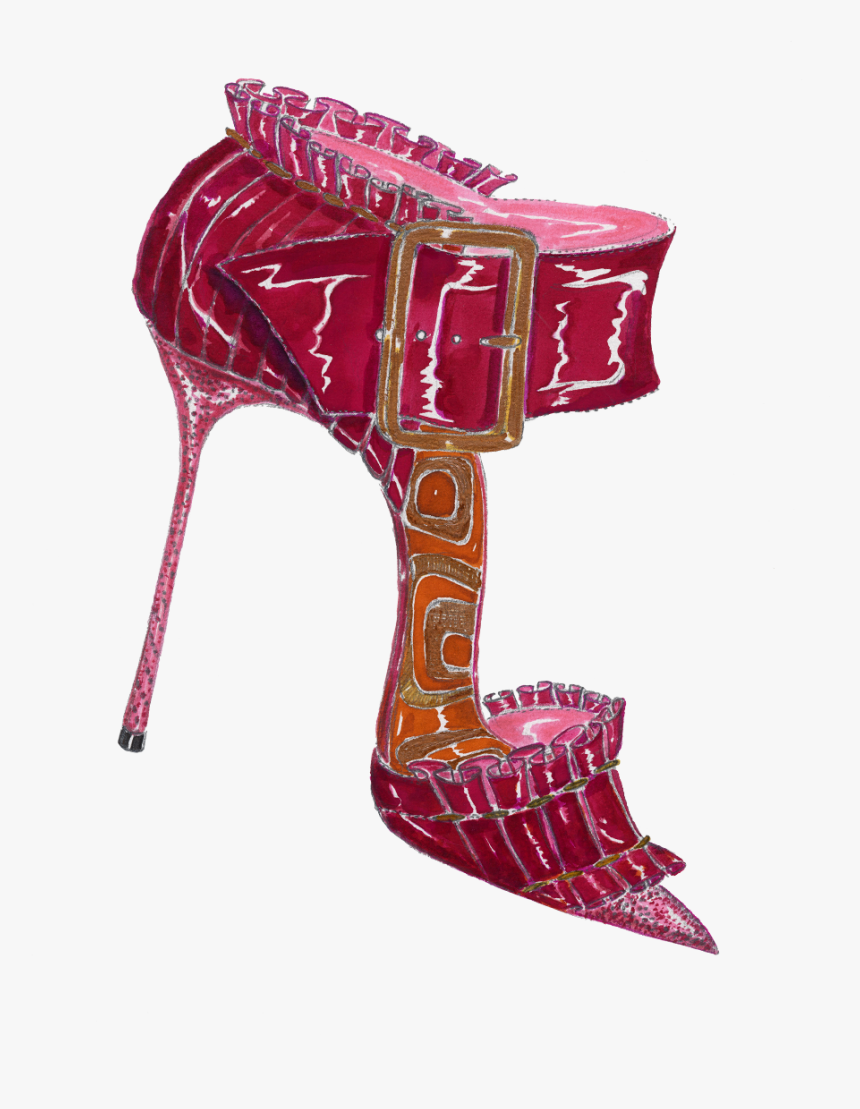 A Sketch Of The Ouf Shoe - Basic Pump, HD Png Download