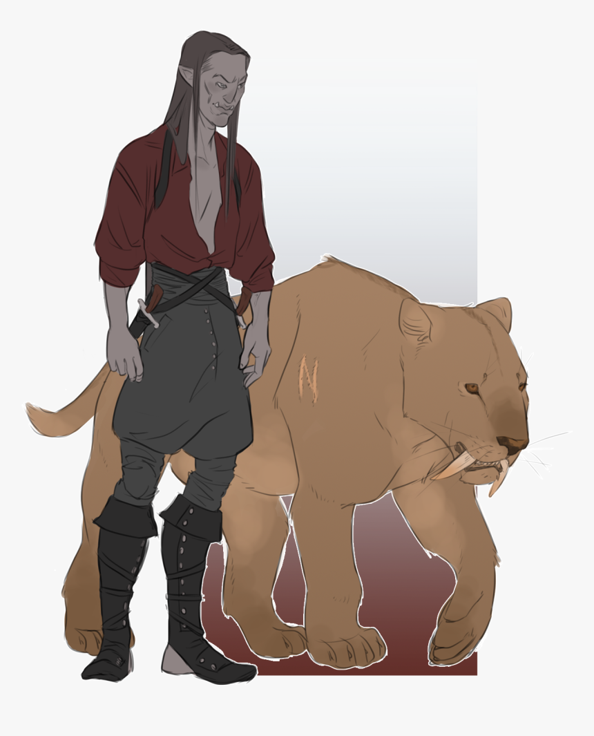 How Did The Saber Tooth Tigers Kill Prey - D&d Character Art, HD Png