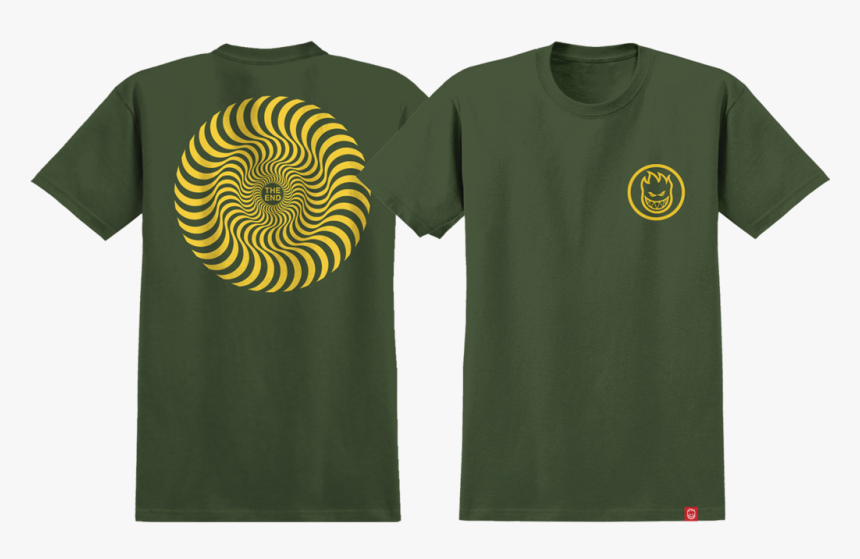 Spitfire Classic Swirl T-shirt Military Green - アシッド ブラック チェリー T シャツ, HD Png Download