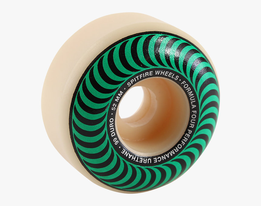Spitfire F4 99a Classic Swirl 52mm White W/green 
 - Spitfire Wheels Classics 50mm, HD Png Download
