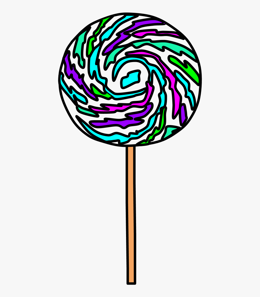Lollipop, Large, Swirl, Bright Blue, Bright Green, - Red Yellow Green Blue Lollipop, HD Png Download