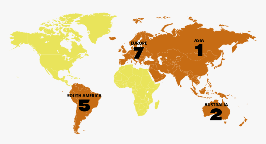 15 Strategic Partner Locations On 4 Continents - Earth Map Flat Png, Transparent Png