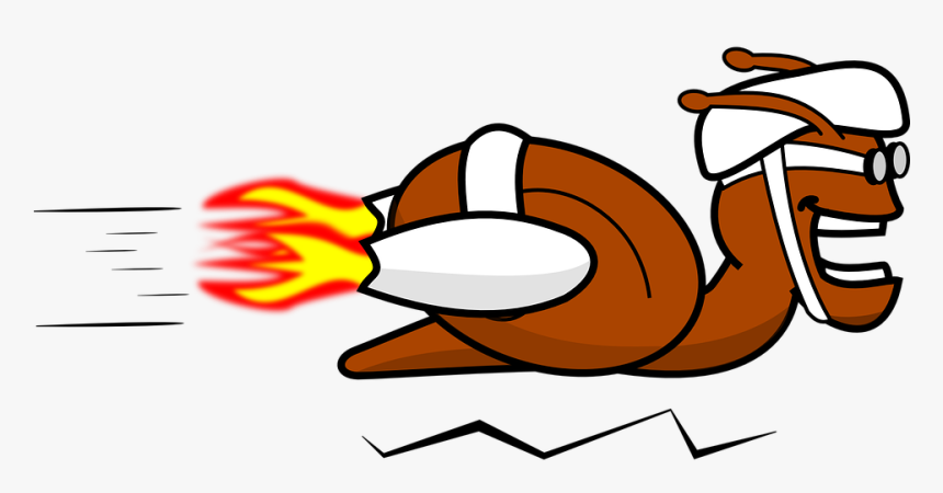Snail, Rocket, Speeding, Helmet, Cartoon, Comic, Funny - Rocket Snail, HD Png Download
