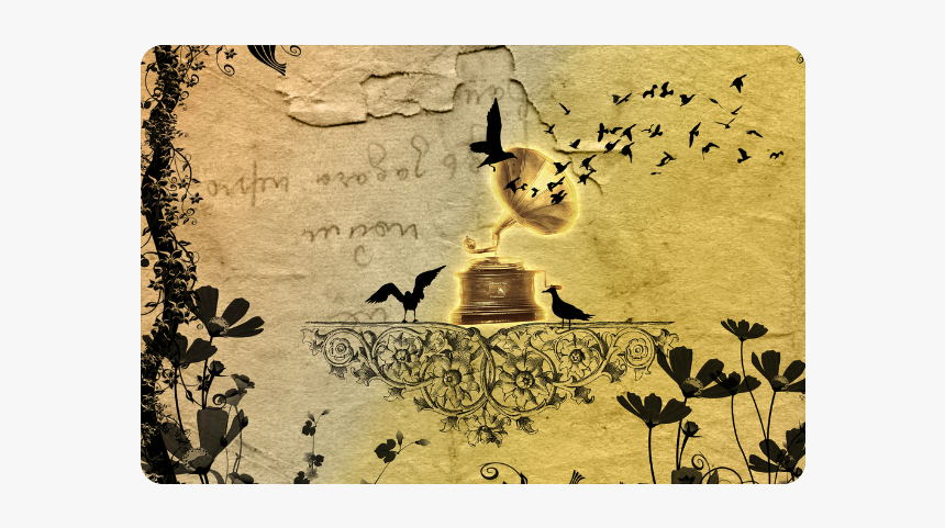 Gramophone With Flowers, Vintage Doormat - Siamese, HD Png Download