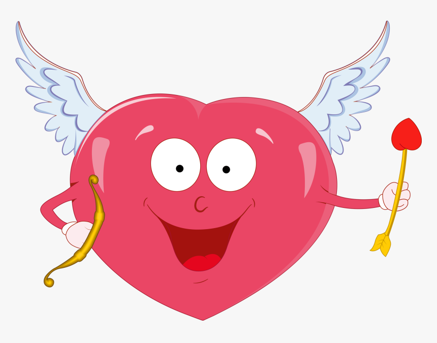 Valentine Heart With Cupid Bow Png Clipart - Heart, Transparent Png