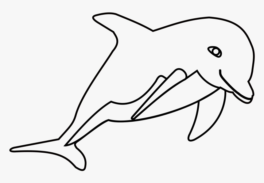 Outline Picture Of Dolphin, HD Png Download