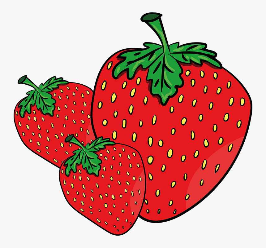 Transparent Strawberry Banana Clipart - Background Bunga Strawberry Vector, HD Png Download