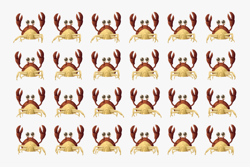 Transparent Crab Cartoon Png - Pixel Art Crab Walk Sprite Sheet, Png Download