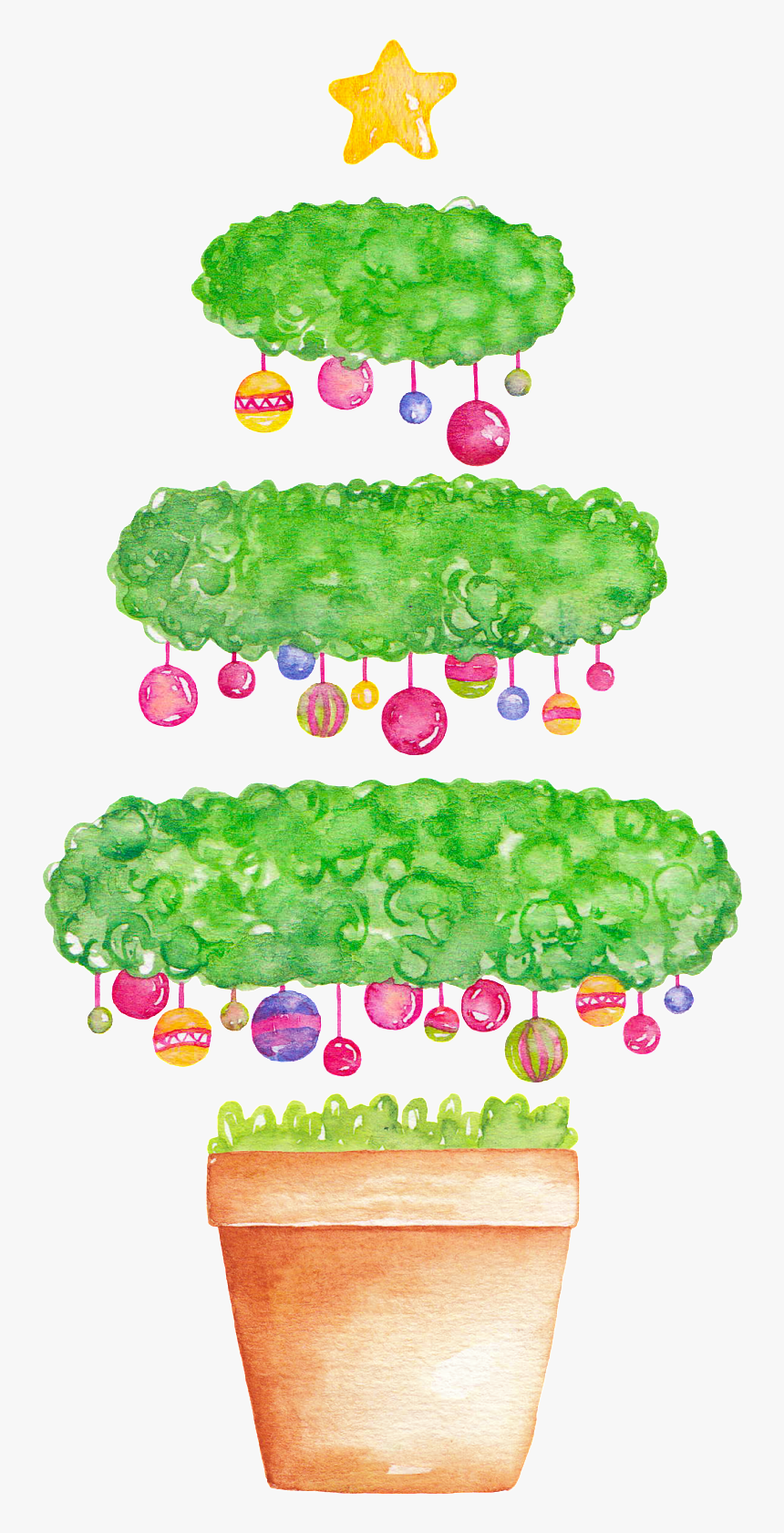 Cartoon Creative Christmas Tree Png Transparent - Illustration, Png Download