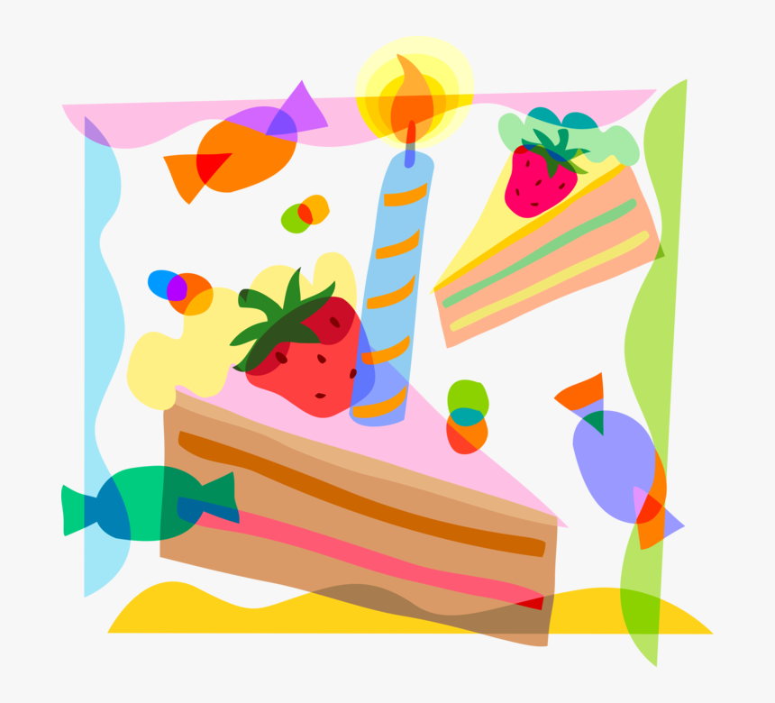 Vector Illustration Of Sweet Dessert Baked Birthday, HD Png Download