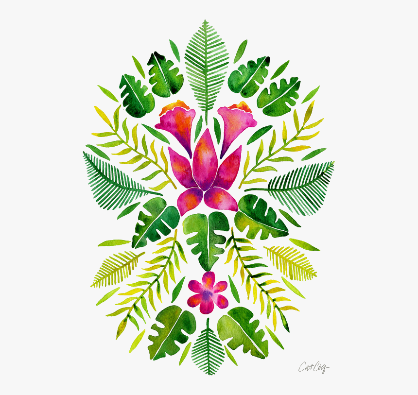 Clipart Transparent Background Tropical Leaf, HD Png Download