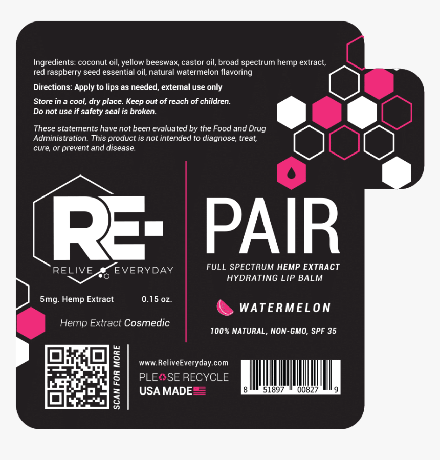 Repair Watermelon Cbd Lip Balm - Graphic Design, HD Png Download