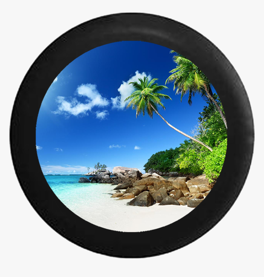 Transparent Tropical Beach Png - Jeep Spare Tire Cover With Backup Camera, Png Download