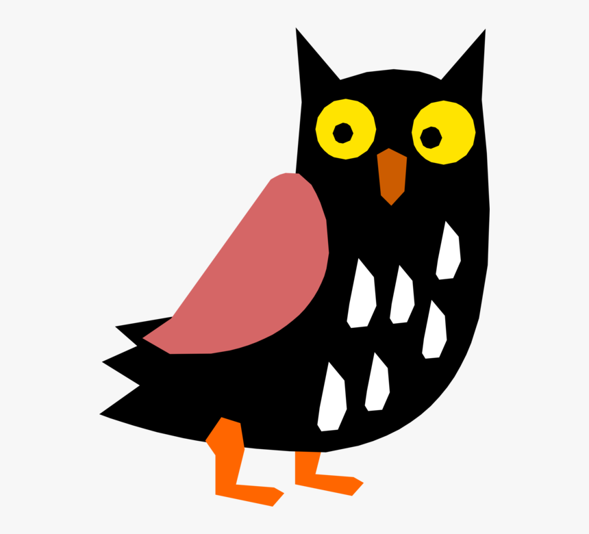 Vector Illustration Of Wise Old Owl Bird Symbol Of - Cartoon, HD Png Download