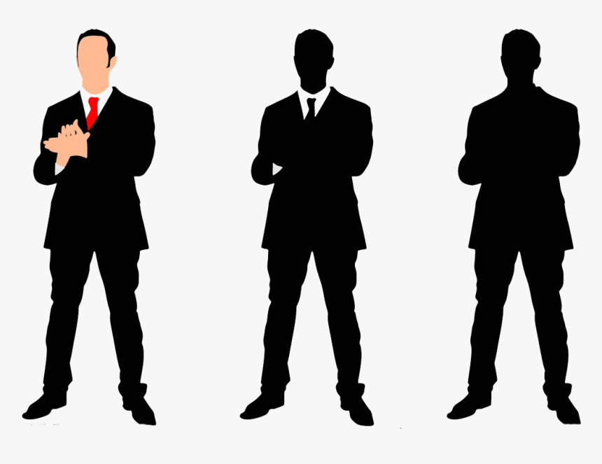 Cartoon Silhouette Woman Illustration - Black And White Cartoon Man, HD Png Download